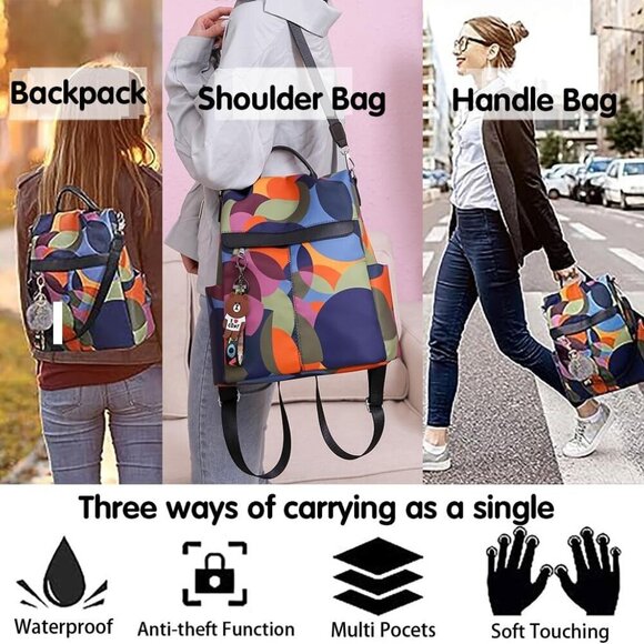 Women Waterproof Anti-theft Nylon Backpack Compact Travel Date Purse main image 5